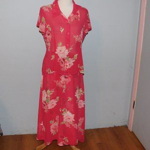 Emma James Size 12P 2 Piece Skirt and Top Skirt Set EUC